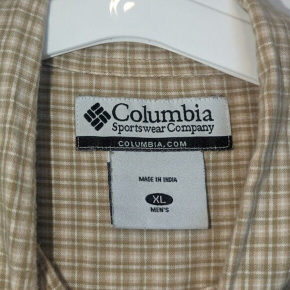 Columbia Men's Tan Plaid Short Sleeve Shirt Size XL - Picture 4 of 4